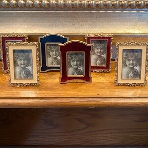 Vintage-Inspired Gold and Red Picture Frame Collection